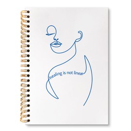 huester Mental Health Notebook Journal, Healing Is Not Linear Minimalist Lined Woman Therapy Journal Notebooks for Note Taking, Mental Health Gifts Hardcover Paper Spiral Notebook, 5.5x8.3 Inch