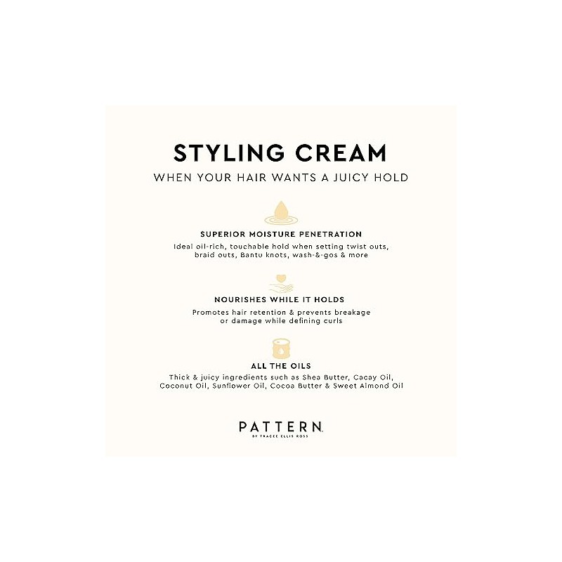 PATTERN Crema de peinado de belleza para rizos, coilias y