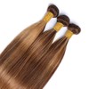 Dokksiiia Highlight P427 Straight Human Hair Bundles Ombre Chocolate Brown