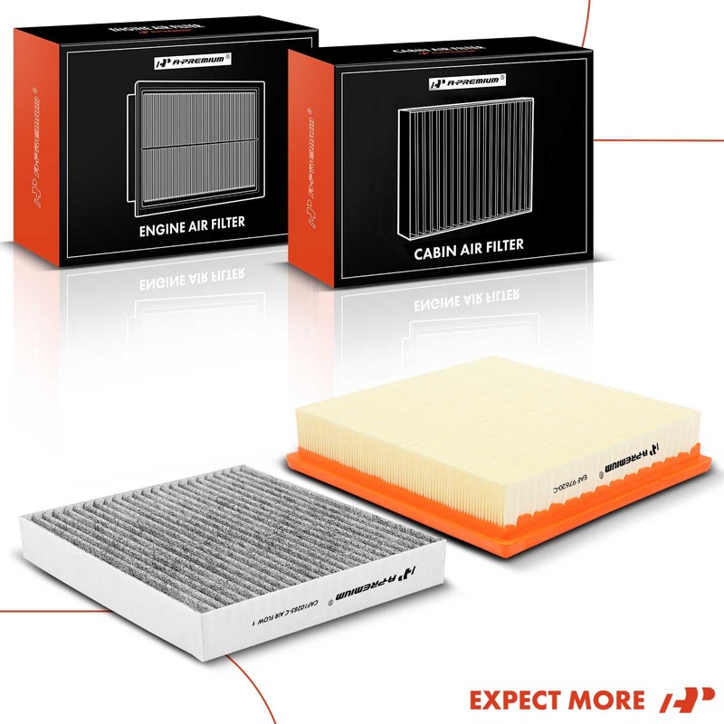 A-Premium 2-PC Engine & Cabin Air Filter with Activated Carbon