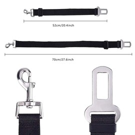 4PCS Dog Car Seat Belts Harness Cat Vehicles Safety Leads Seat Belts Clip Dog Car Restraints Harness Seatbelt Safety Belt Anti Shock Pet Seatbelt Clip for Vehicle Adjustable