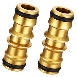 Brass Double Male Hose Connector, External Thread Hose Connectors, Double Male Hose Connector Extender for Garden Hoses, Used to Connect Hoses and Garden Irrigation (2pcs)
