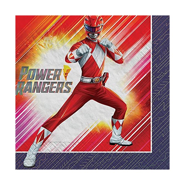 16 Pieces Classic ''Power Ranger'' Luncheon Napkins Party Supply