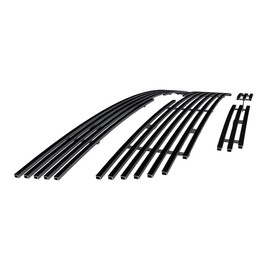 APS Compatible with Chevy Silverado 1500 HD 2006 & 05-06 2500HD 3500 & 07 Classic Models Stainless Steel Black 8x6 Horizontal Billet Grille Insert Combo C67673J