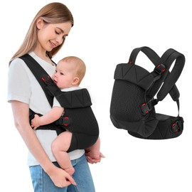 IULONEE Babytrage für Neugeborene Ergonomic Baby Carrier Tragbar Babytrage Vorne nach hinten tragen Babyhalter Trage für Babys Kleinkinder Schwarz