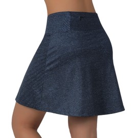 Womens Tennis Golf Skirts Casual with Two Pockets - Womens Skorts with Pockets Tummy Control(XL Dark Blue)