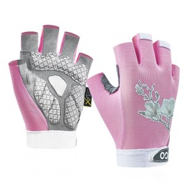 Vgo... 1 Pair Half-Finger Cycling Gloves for Men&Woman, Bike Riding Gloves, Anti-slip Fitness Training Outdoor Gloves (MF2514,Pink,M)