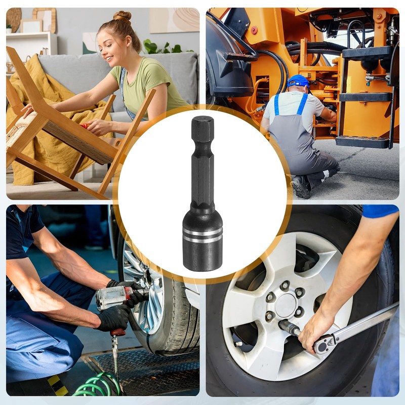 HARFINGTON 2pcs Magnetic Nut Driver 8mm Hex Drive Socket 1.89"