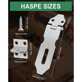 Yeepeo Pack of 8 Padlock Hasp 57 mm, Small Deadbolt Lock 201 Stainless Steel Lock Bolt, Hasp Lock with 48 Screws, Safety Hasp for Small Box Cabinets Tool Boxes