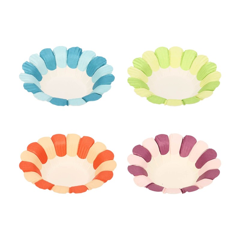Qcwwy DIY Petal Paper Bowls, Cute Flower Cups, Stackable, 50pcs,