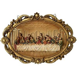 Ultima Cena Placa Para Colgar Resina 13" Last Supper Wall Plaque,New