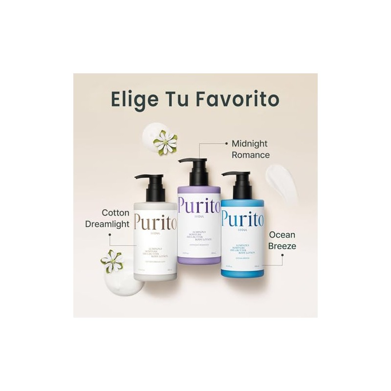 PURITO Crema Corporal Hidratante con Manteca de Karité - Loción