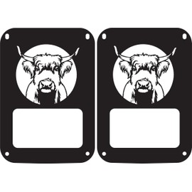 JeepTails Highland Cow Lamp Light Covers Compatible with Jeep JK Wrangler Set of 2