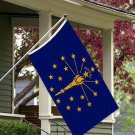 TBC flags 3x5FT Indiana State Flag Indy IN Indianapolis Gold Torch Hoosiers USA Banner US