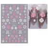 6 Sheets 3D Pink White Snowflake Christmas Glitter Nail Art