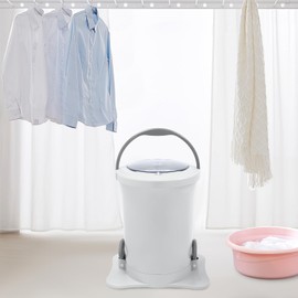 LIAPDG 12L/3.17 Gal Manual Dehydrator, Portable Foot Pedal Washing Machine Lightweight Manual Draw Cord Spin Dryer for Thick Duvet Covers, Bed Sheets in Traveling, Student Residence