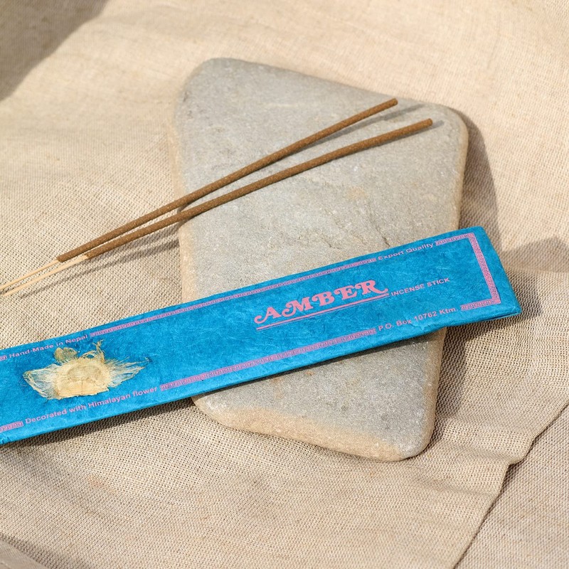 Bodhi® Premium Amber Incense Sticks from Nepal, Chemical-Free, 100% Natural,