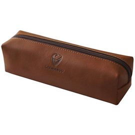 GERMANUS Leather Pencil Case Made in EU (Brown)