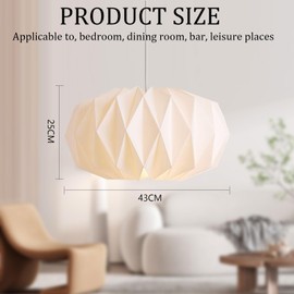 Origami Design Paper Lampshade Pendant Lamp Nordic Creative Paper Lampshade Decorative Paper Lantern Ceiling Lights Shade, Modern Paper Lampshade for Pendant Lamp