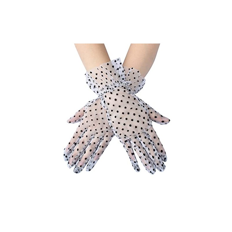 krautwear Women's Gloves Lace Elbow Long Evening Gloves Ruffled Bridal