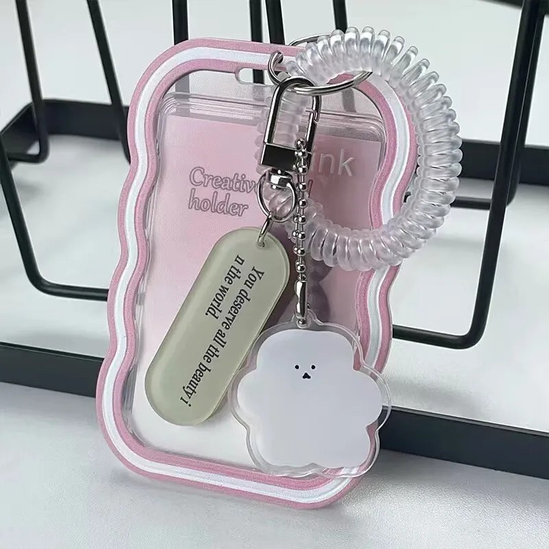 Kpop Photocard Holder Keychain for Display – Cute Transparent Card