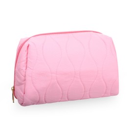 HaiFafafaing Women's Makeup Bag, Travel Cosmetic Bag, Wide Open Makeup Organizer, Spacious Toiletries Accessories Brushes Pouch (Pink)