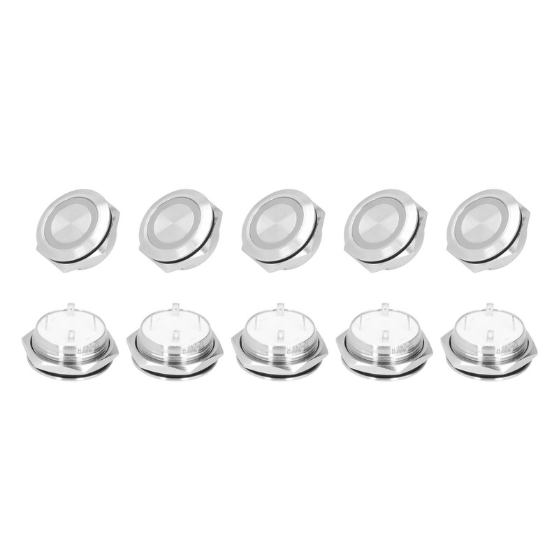 5Pcs Momentary Push Button Switch Metal Auto Reset Ultra Thin
