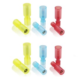 Teansic 100 Pcs Quick Connect &Disconnect Nylon Bullet Connectors Kit,24-16/16-14/12-10 AWG Female & Male Fully Insulated Electric Wire Crimp Terminals