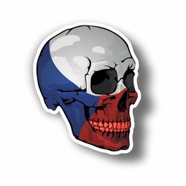 AMA SHOP STICKER SHAPED SKULL CZECH REPUBLIC FLAG PVC for Decal Wall Mural Car Motorcycle Helmet Camper