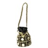 Purpledip Potli Bag (Drawstring Purse): Gold Thread Sequin Embroidery, deep