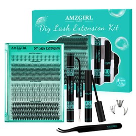 Wimpern Extensions Set Künstliche Wimpern Natürliche DIY Wimpernverlängerung Cluster Wimpern Individuelle Lashes Kit Wimpern Fluffy mit Lash Bond und Seal Lash Tweezers(4 Style,D-Mix5-16mm kit)