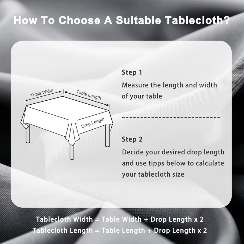DWCN Grey Tablecloth Wipe Clean Tablecloth 140X280cm Dining Table Cover