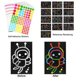 26 Sheets Dotty Sticker Art Kits for Kids, Dotty Art Stickers, Dotty Art Craft Supplies (20cm x 30cm) Dotty Picture Art Decoration for Kids Craft Project