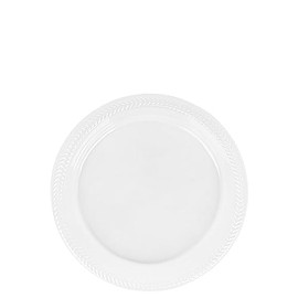 EcoQuality Disposable 7" inch Round Clear Plastic Plates - China Like Party Plates, Heavy Duty Disposable Salad Plates, Dessert Plate, Weddings, Serveware (120)