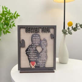 LOOBEAR Geschenke für Papa, Vatertagsgeschenke von Tochter - Holzschilder für Vater und Tochter mit Sockel, Papa Geschenk Geburtstag, Personalisierte Vatertagsgeschenke