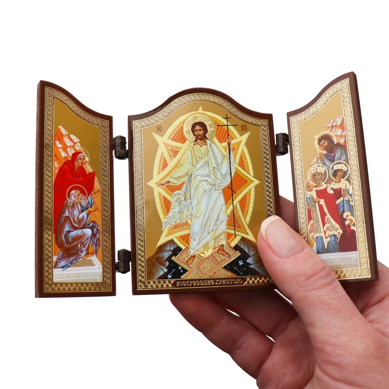 NKlaus Saint Helena Christian Icon Triptych Saints Representation 1440