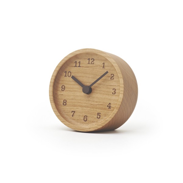 Remnos LC12-05 AD Lemnos Desk Clock, Natural Colored Wood Fabric