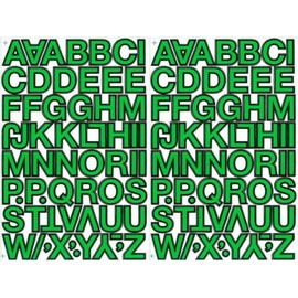 XIAXIN Waterproof PVC Alphabet Stickers Set of 2 Weatherproof Waterproof Roman Characters Nameplate Suitcase Nameplate Locker Indoor Outdoor Use TS-114GRBX2 (2, Green X Black)