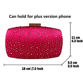 Boutique De FGG Women's Crystal Clutch Purse for Wedding Bride Evening Handbags Rhinestone Party Rhinestone Clutch Bag,Mini, Purple, Small
