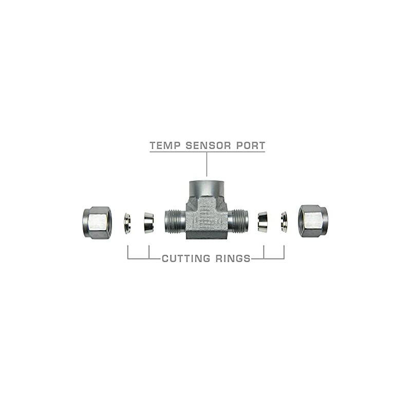 GlowShift 3/8" Transmission Cooler Line T-Fitting Sensor Adapter - Universal