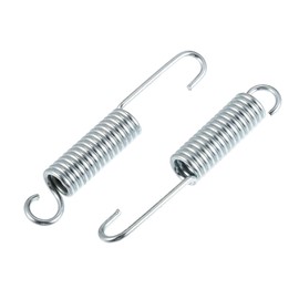 X AUTOHAUX 2 Pcs Universal 100mm Length Motorcycle Brake Pedal Return Spring Motorcycle Side Kickstand Spring Silver Tone Metal