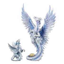 Ebros Elemental Sandstorm Cloud Wind Adult Mother Dragon and Baby Wyrmling Collectible Statue Set Mythical Fantasy Age of Dragons Behemoth Figurine Artwork by Anne Stokes