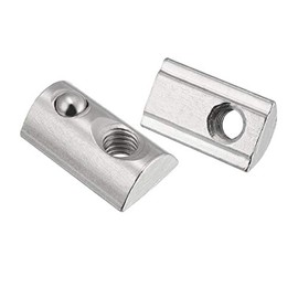 sourcing map Roll-In Spring M6 T Nut, Roll Ball Elastic Nuts for 4040 Series Aluminum Extrusion Profile Suitable for Aluminum Profile With 8Mm Groove Depth, Pack of 12