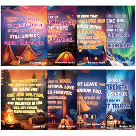 8Pcs True North VBS 2025 Posters Vacation Bible School Christian Bulletin Board Decorations Sunday School VBS Religious Motivational Bible Verse Posters for Classroom Church Home Wall Door Decor