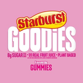 STARBURST GOODIES FaveREDS Plant-Based Fruit Gummy Candy, 1.8 Oz Bag, 12 Pack