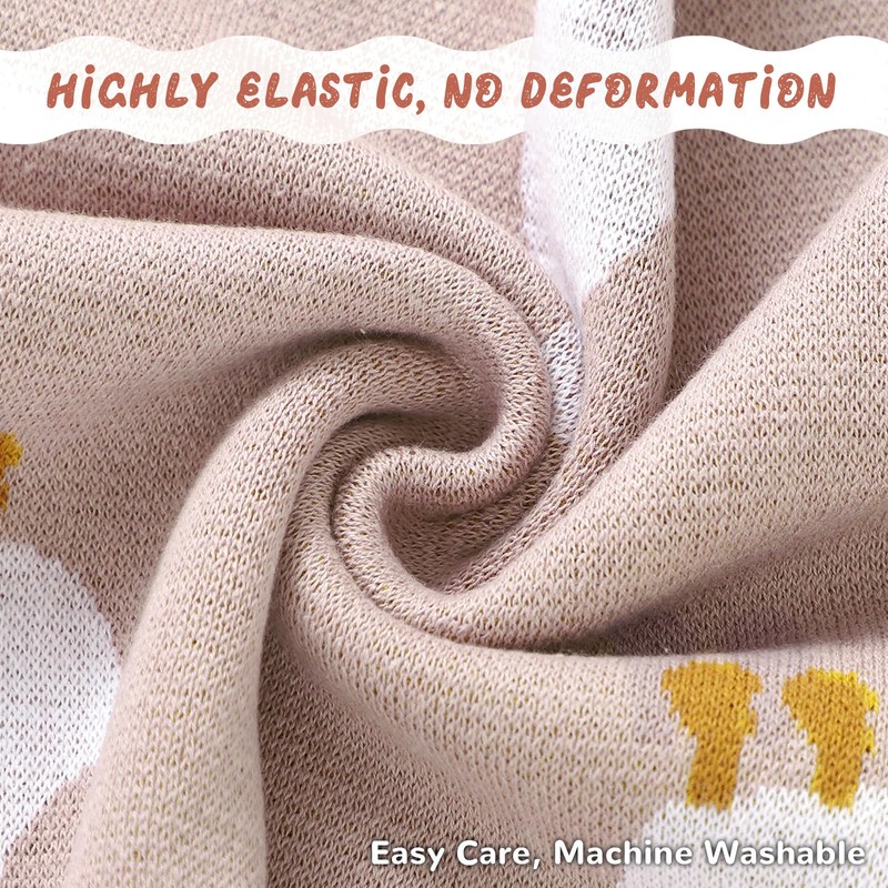 Receiving Baby Blanket,100% Luxury Cotton Knit Baby Blanket,Lightweight Cozy Neutral