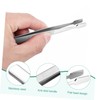 2pcs Silver Stamp Tweezers for Collecting Stamps Precision Flat Tip