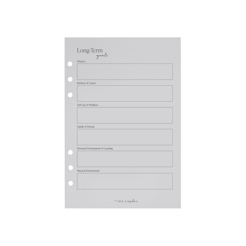 The Head Plan Goals Pack Planner Refills | Filofax A5