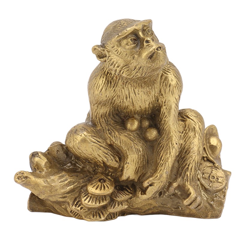 Brass Monkey Statue Chinese Zodiac Handmade Home Decor Collectibles Figurine