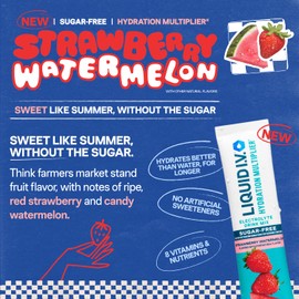 Liquid I.V.® Hydration Multiplier Sugar Free - Strawberry Watermelon | Electrolyte Powder Drink Mix | 1 Pack (14 Servings)